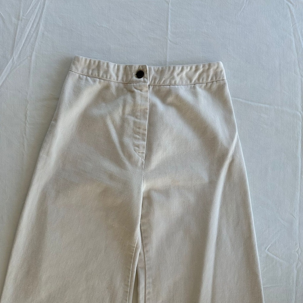 Cream High-Waisted Pants